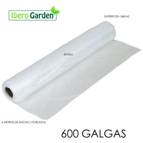 Plástico Natural 600 Galgas Y 4 Metros De Ancho ( 368 M2)para todo tipo de usos