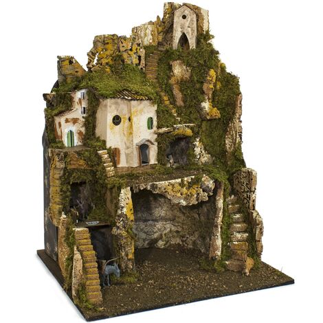Plastico per Presepe Paesaggio con Luci 52x45x70 cm 87463