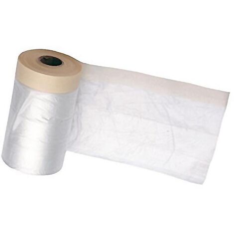 PLASTICO PROTECTOR 600MMX20MT CON CINTA PINTOR ROLLO 20 M