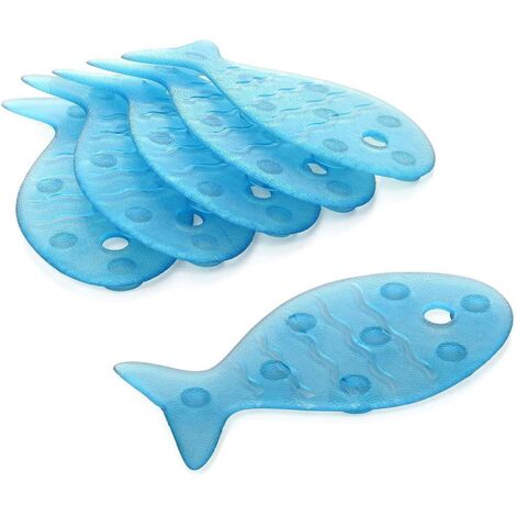 PLASTICOS TATAY Pastilles antidérapantes bleu pour baignoire / douche, Fish
