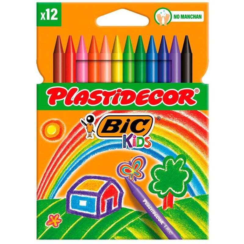 

Lapices cera Plastidecor caja de 12 unidades Multicolor