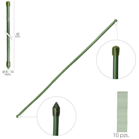 Plastifizierter Bambusstab Tutor Ø 8-10 mm x 60 cm (Packung 10 Stück)