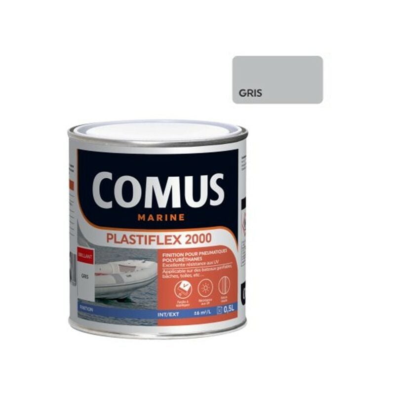 Plastiflex 2000 gris 0.5L - Finition pour Pneumatiques 100% polyuréthanes Comus marine