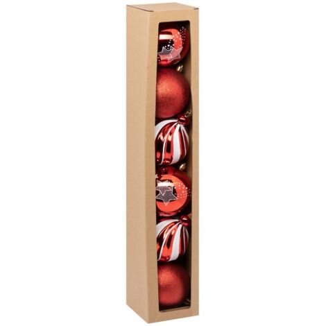 Plastik-Weihnachtskugel 100mm x6 rot und weiß - Atmosphera créateur d'intérieur