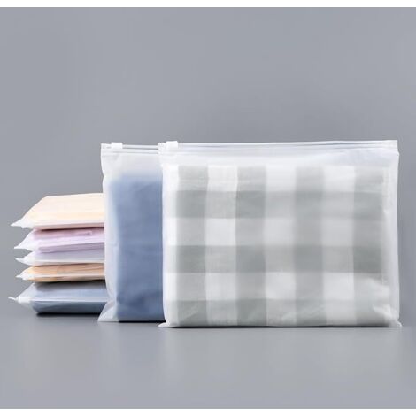 Plastikbeutel mit Druckverschluss, 50 Stück 20 x 30 cm große Aufbewahrungsbeutel für Kleidung, durchsichtiger, gefrosteter Druckverschlussbeutel, wasserdichter Toilettenbeutel (ohne Belüftungsloch)