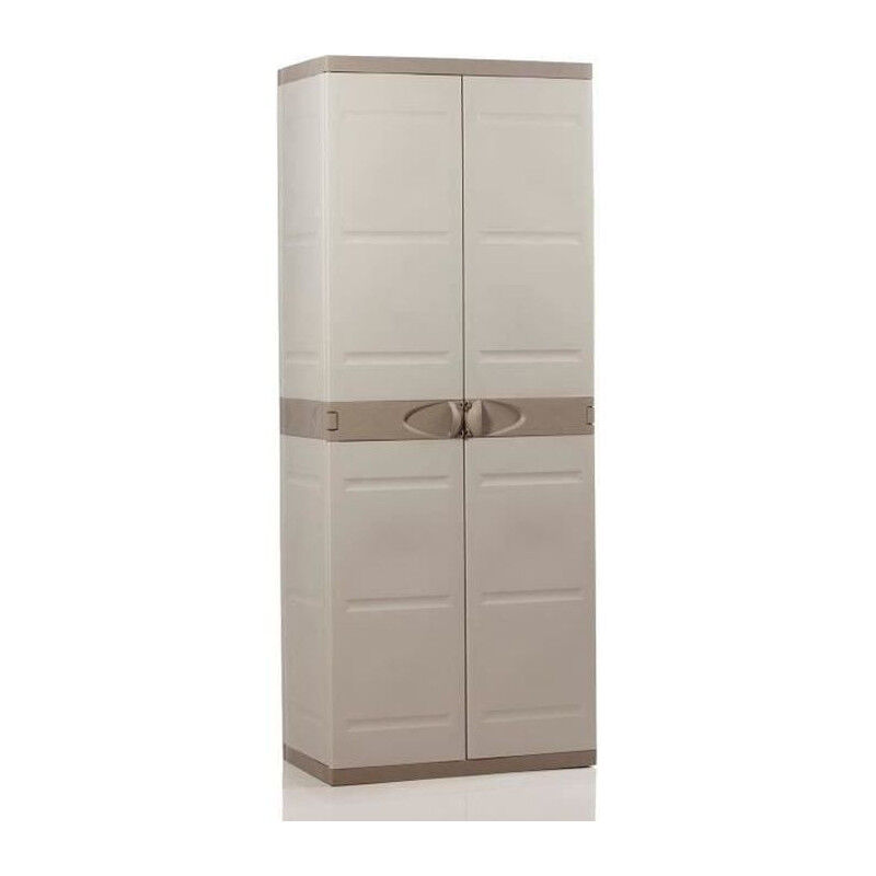 Plastiken - Armoire en plastique 4 étagères 70x44x176 cm beige 9203