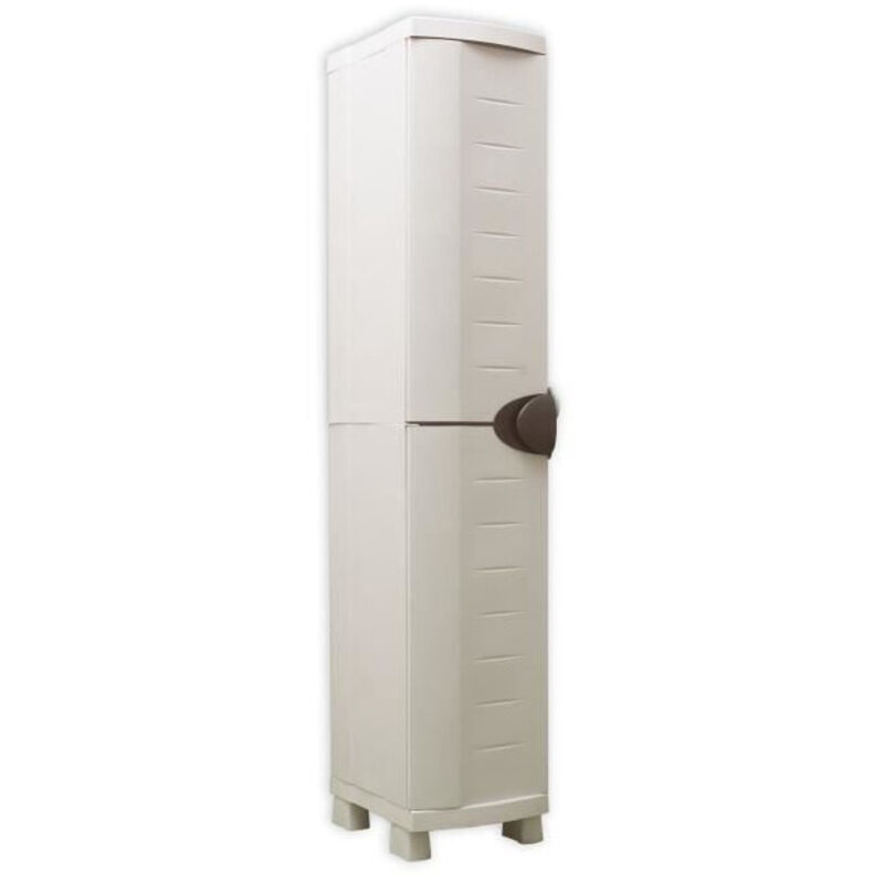 Spacesaver 35 Plastiken Armoire haute 1 Porte avec etageres - l 35 x p 45 x h 184 cm - Gamme Space saver - Interieur et Exterieu