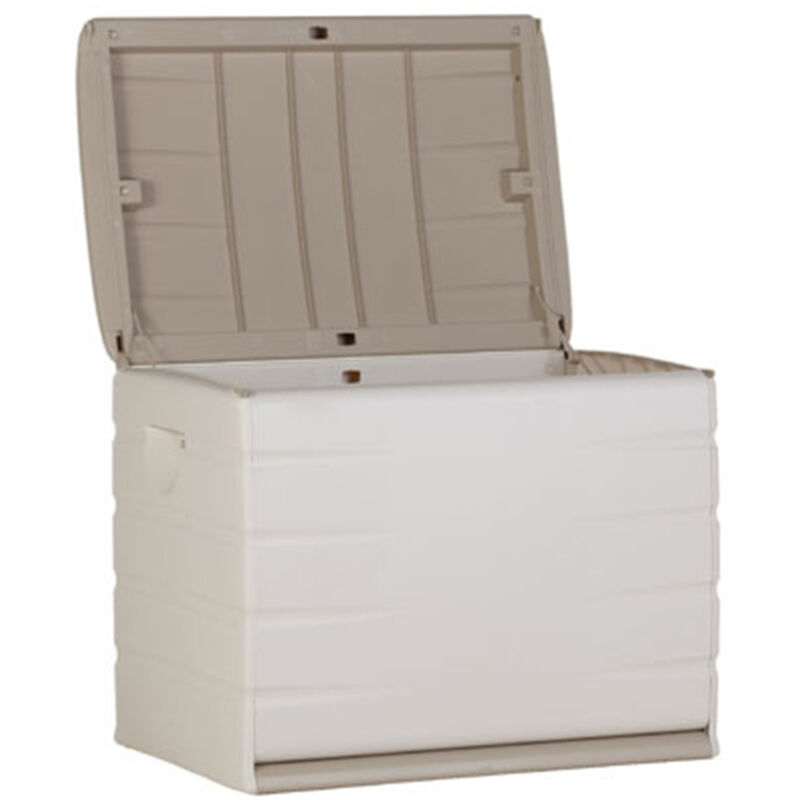 Plastiken - Coffre 260L Interieur/Exterieur Fonctionnel et Esthetique Cadenassable avec Roulettes Beige