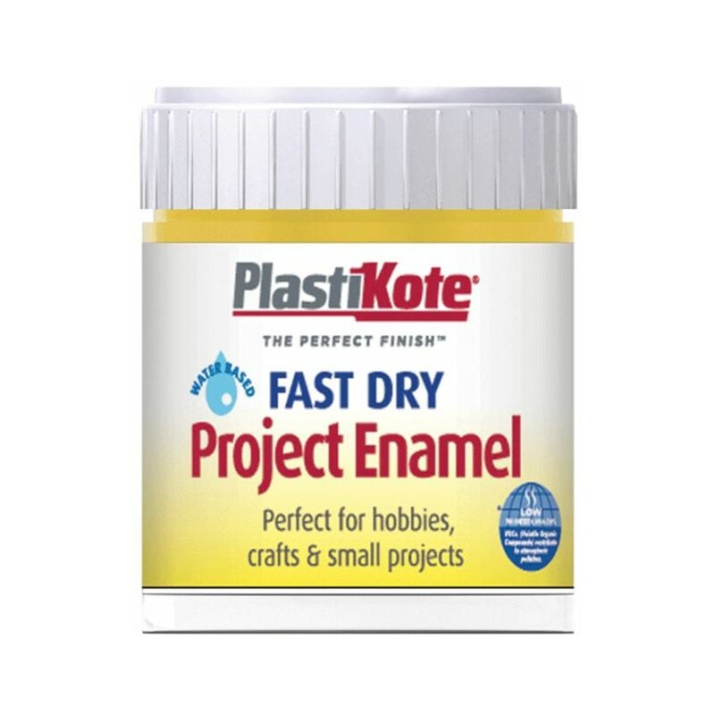Plastikote - Fast Dry Enamel Paint B12 Bottle Buttercup Yellow 59ml PKTB12W - Yellow