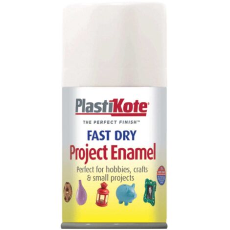 PlastiKote 440.0001020.046 Fast Dry Gloss White Enamel Aerosol Spray - 100ml