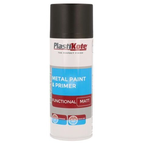 PlastiKote 440.0071023.076 Trade Metal Spray Paint & Primer Matt Black 400ml PKT71023