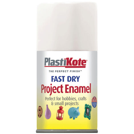 Plastikote Fast Dry Enamel Gloss White 100ml Multi-Surface Can