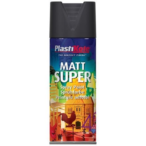 PlastiKote Matt Super Spray Black 400ml PKT3101