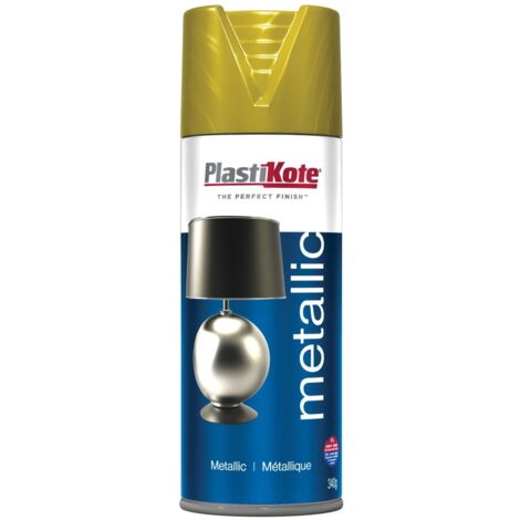 PlastiKote Metallic Brass Spray Paint - 400ml, Covers Approximately 2.23m², Model PKT454