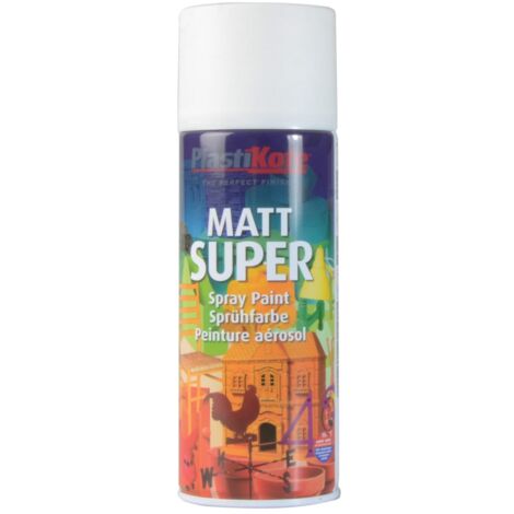PlastiKote Super Matt Spray Paint - White (RAL 9010) 400ml
