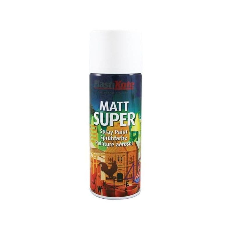 Plastikote - Super Spray Matt White ral 9016 400ml PKT3115