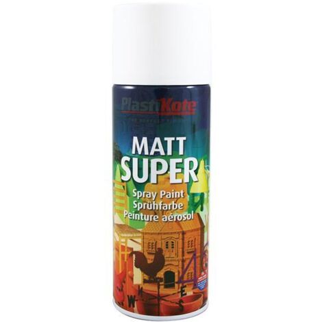 Plastikote Super Spray Matt White RAL 9016 400ml
