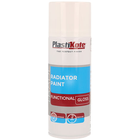 PlastiKote Trade Radiator Spray Paint Gloss White 400ml PKT71016