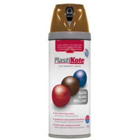 PlastiKote Twist & Spray Gloss Chestnut Brown 400ml PKT21108