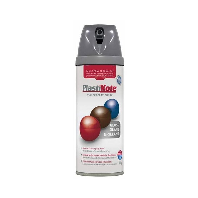 Plastikote - Twist & Spray Gloss Medium Grey 400ml PKT21101