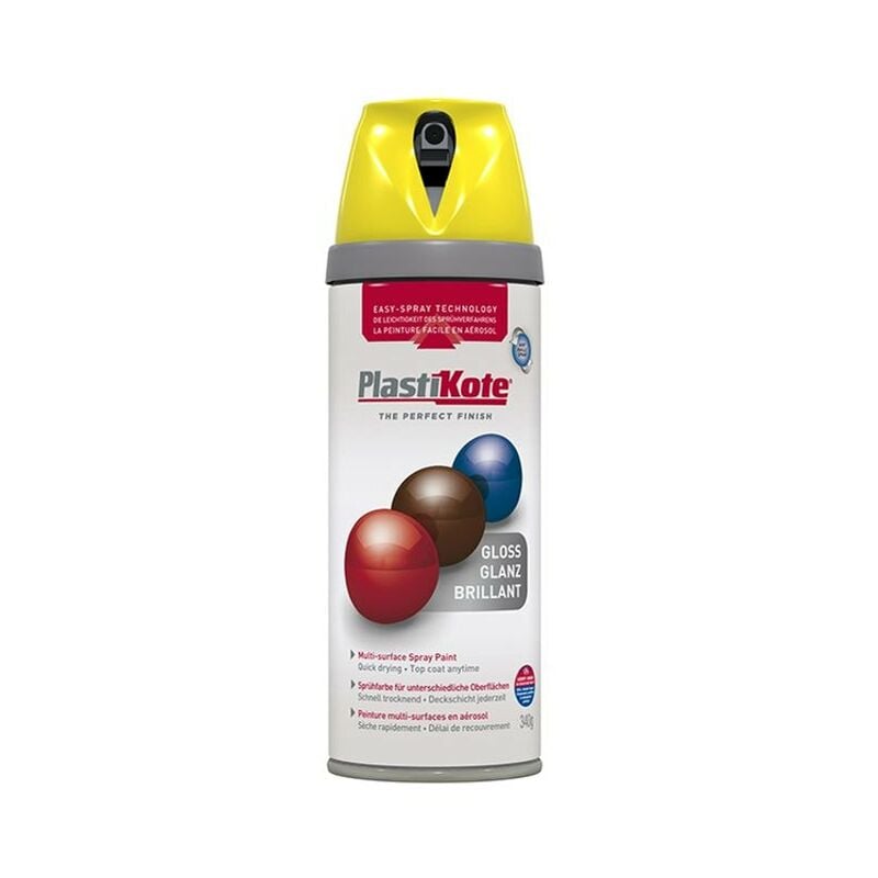 Plastikote - Twist & Spray Gloss New Yellow 400ml PKT21104