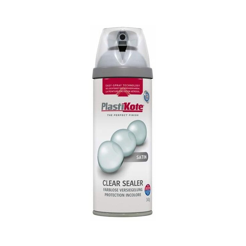 Plastikote - Twist & Spray Satin Clear Sealer 400ml PKT24001