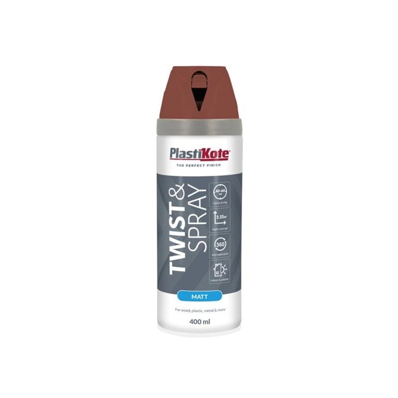 Plastikote - 440.0023124.076 Twist & Spray Matt 400ml Pantile Red PKT23124