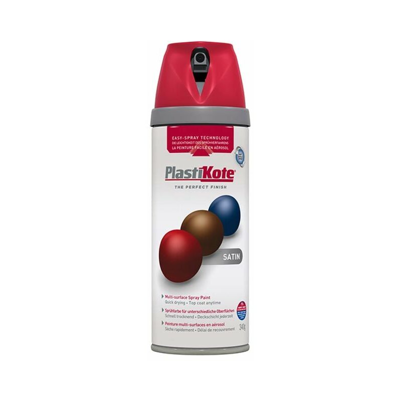 Plastikote - Twist & Spray Satin Real Red 400ml PKT22106