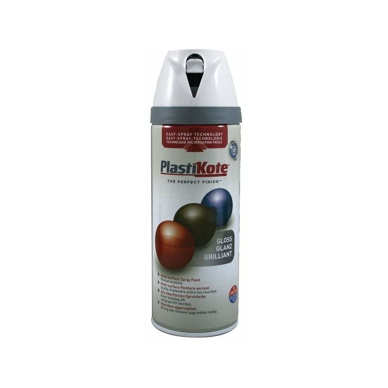 Plastikote - Twist Spray Gloss Pure Brilliant White 400ml