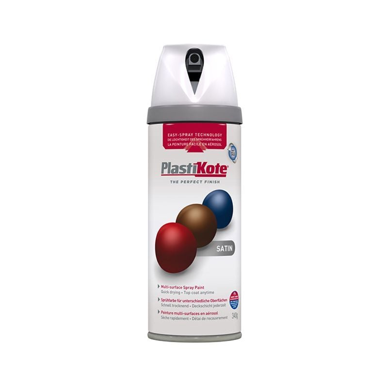 Plastikote - Twist Spray Satin White 400ml