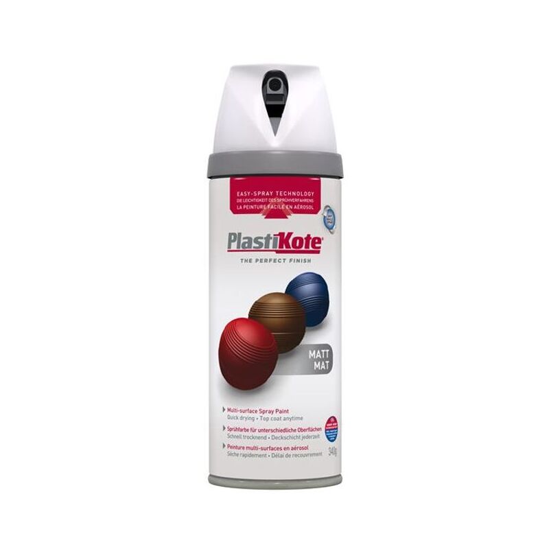 Plastikote - Twist & Spray Matt White 400ml PKT23100