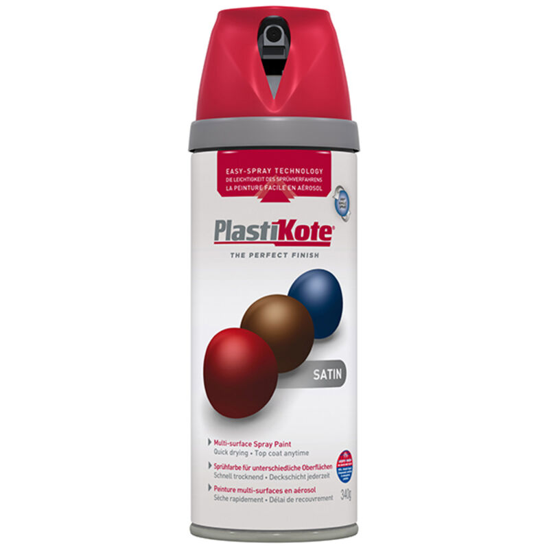 Plastikote - Twist & Spray Satin Real Red 400ml
