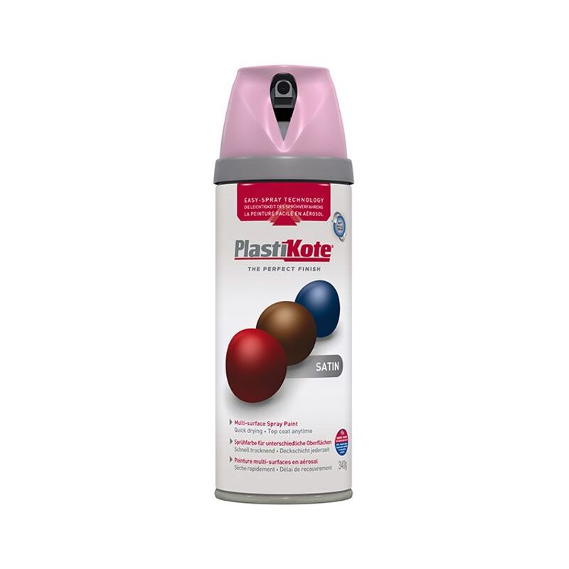 Plastikote - Twist & Spray Satin Cameo Pink 400ml PKT22107