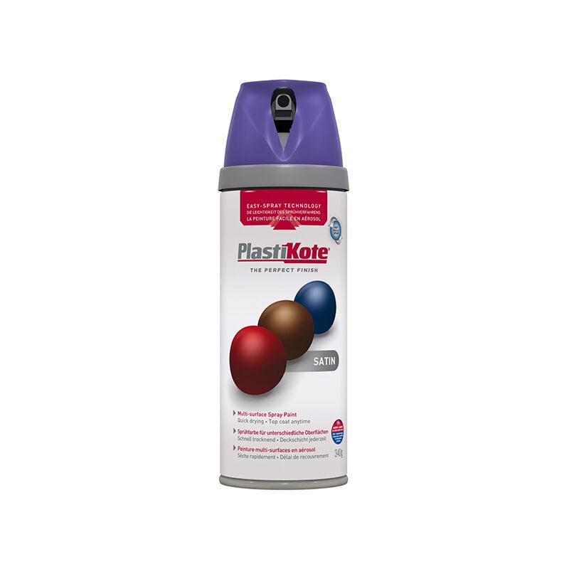 Plastikote - Twist & Spay Satin Sumptuous Puple 400ml PKT22116