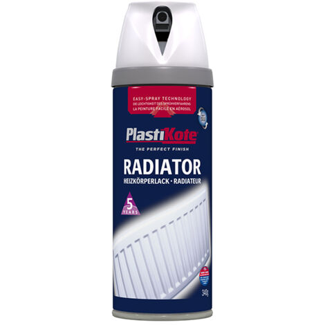 PlastiKote Twist & Spray Satin White Radiator Paint – 400ml