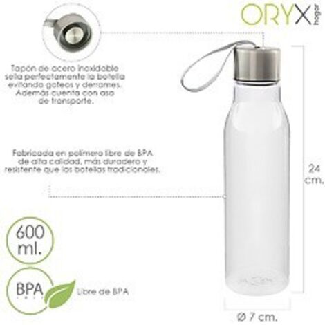 Plastikwasserflasche 600 ml. mit Griff BPA-frei