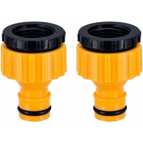 Plastique 3/4 '' and 1/2 '' BSP 2in1 Nez de Robinet d'arrosage à Visser débit Tap Connector Threaded Faucet Adapter 2 Pack