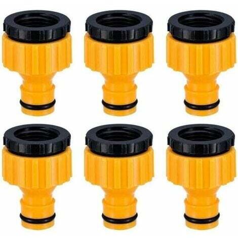 Plastique 3/4 '' and 1/2 '' BSP 2in1 Nez de Robinet d'arrosage à Visser débit Tap Connector Threaded Faucet Adapter 6 Pack