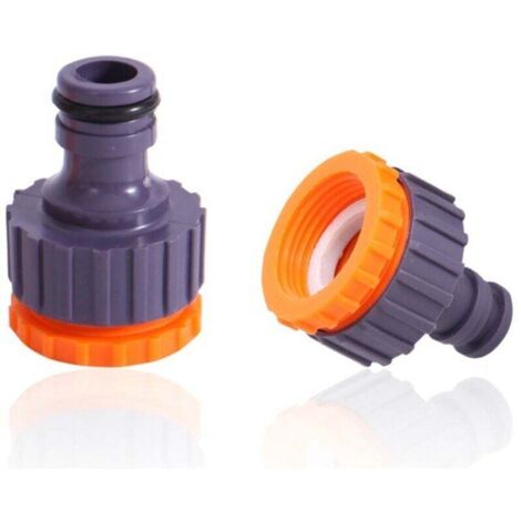 Plastique 3/4 '' and 1/2 '' BSP 2in1 Nez de Robinet d'arrosage à Visser débit Tap Connector Threaded Faucet Adapter 9 Pack