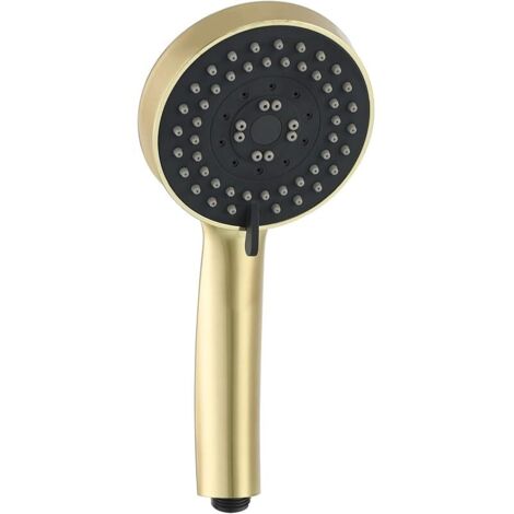 Plastique Haute Pression Douchette Universelle 5 Modes Economiseur d'Eau Pommeau Douche Or Brossé, BS144J2
