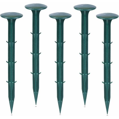 Plastique Piquets de Fixation de Jardin,pour Jardin pour la Fixation des Tissus Anti Mauvaises Herbes Protection Contre Les UV (100 pièces, Vert)