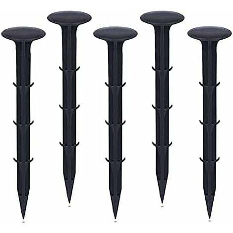 Plastique Piquets de Fixation de Jardin,pour Jardin pour la Fixation des Tissus Anti Mauvaises Herbes Protection Contre Les UV (200 pièces, Noir)