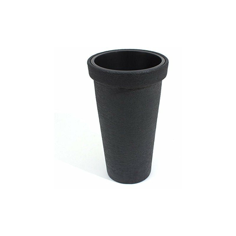 Prosperplast - Vase kono fausse effet pierre couleur noire couleur et terreur dpc 40xH63 cm Nero - Nero