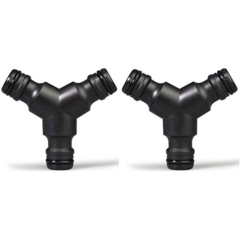 Plastique Snap on Splitter de Tuyau (3 Voies) Y Male Connecteur de Tuyau de Jardin Raccord en Y 2 Pack