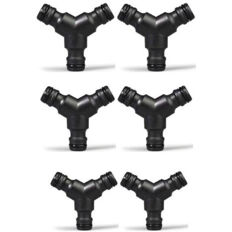 Plastique Snap on Splitter de Tuyau (3 Voies) Y Male Connecteur de Tuyau de Jardin Raccord en Y 6 Pack