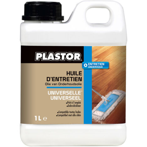 Plastor – Huile d'entretien universelle pour bois dur 1L – Aspect mat – Protection et régénération parquets huilés – Application facile