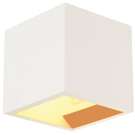 Applique intérieure SLV PLASTRA, cube, blanc, G9/QT14, 42W max, plâtre