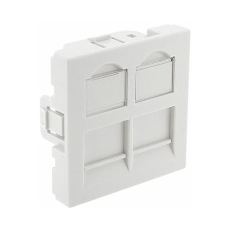 plastron droit - 2 ports - 45 x 45 - avec volet - sans connecteur - gigamédia pl45dd