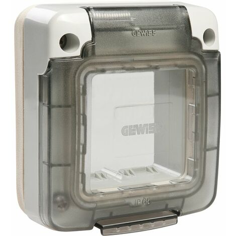 Plastron étanche 2 postes IP65 – Boîtier de protection pour prises électriques – Compatible avec mécanismes Gewiss SYSTEM - GW27403