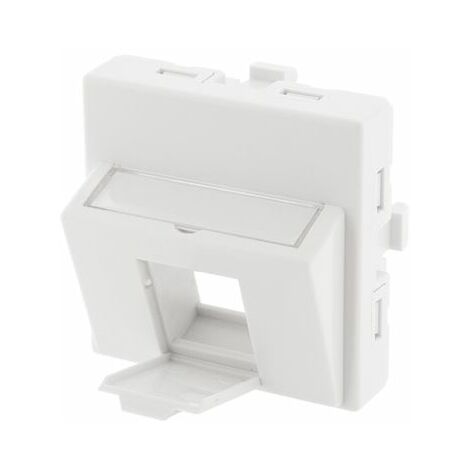plastron incliné - 1 port - 45 x 45 - avec volet - sans connecteur - gigamédia pl45is